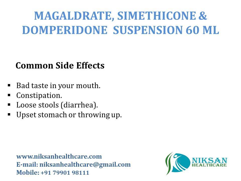 Magaldrate, Simethicone &Domperidone Suspension 60 Ml Drug Solutions