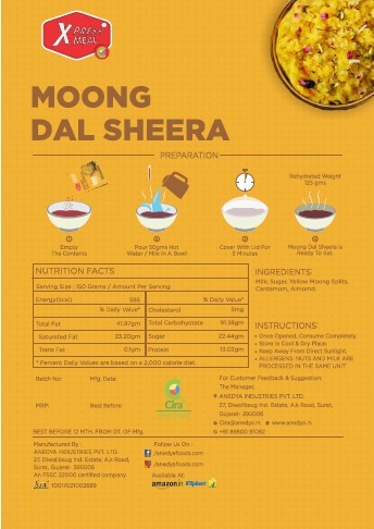 Moong Dal Sheera - 75g Ready To Eat, Just Add Hot Water/milk For Sweet Delicacy, Gift Packaging