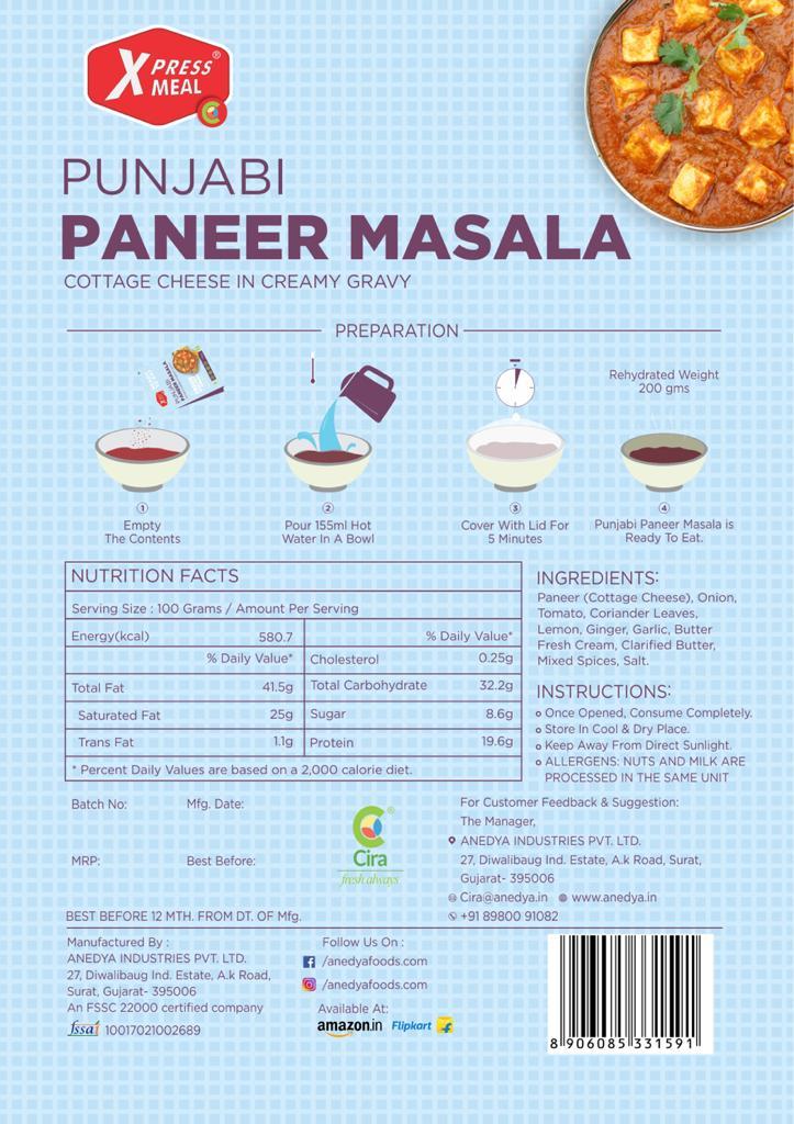 Ready To Eat Paneer Masala