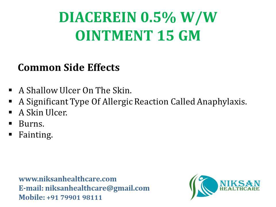 Diacerein 0.5% W/w Ointment 15 Gm Cas No: 13739-02-1