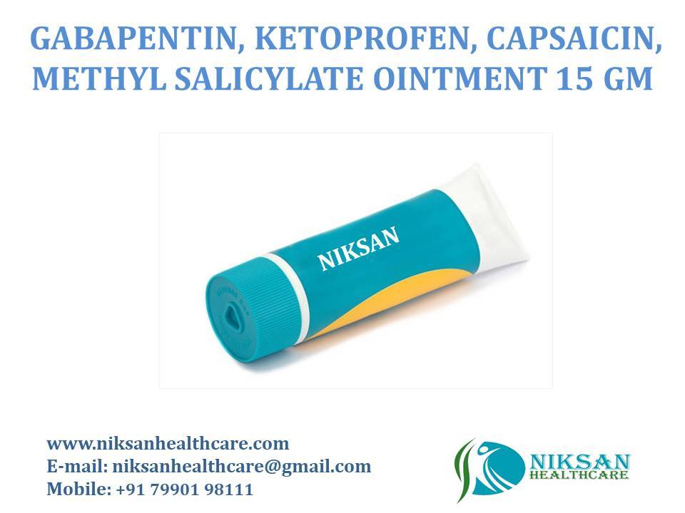Gabapentin, Ketoprofen, Capsaicin, Methyl Salicylate Ointment 15 Gm Cas No: 60142-96-3