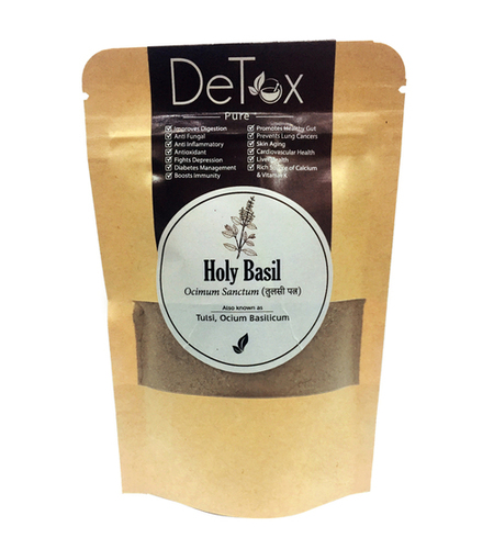 50 gm Pure Holy Basil Powder - 100% Natural Herbal Blend | Antioxidant Properties, Leak-Proof Packaging, Suitable for All Ages