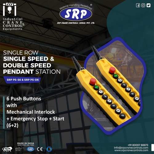 6+1 Push Button Pendant Station Single Speed Srp Ps-s6b