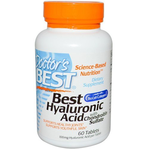 Doctors Best - Hyaluronic Acid with Chondroitin Sulfate, 60 Tablets | Promotes Healthy Growth and Joint Support