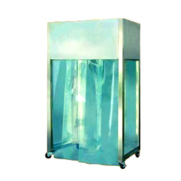 Dispensing And Sampling Booth - Stainless Steel, Customizable Dimensions | 1 Sliding Door, 4 Wheels, LED Lighting
