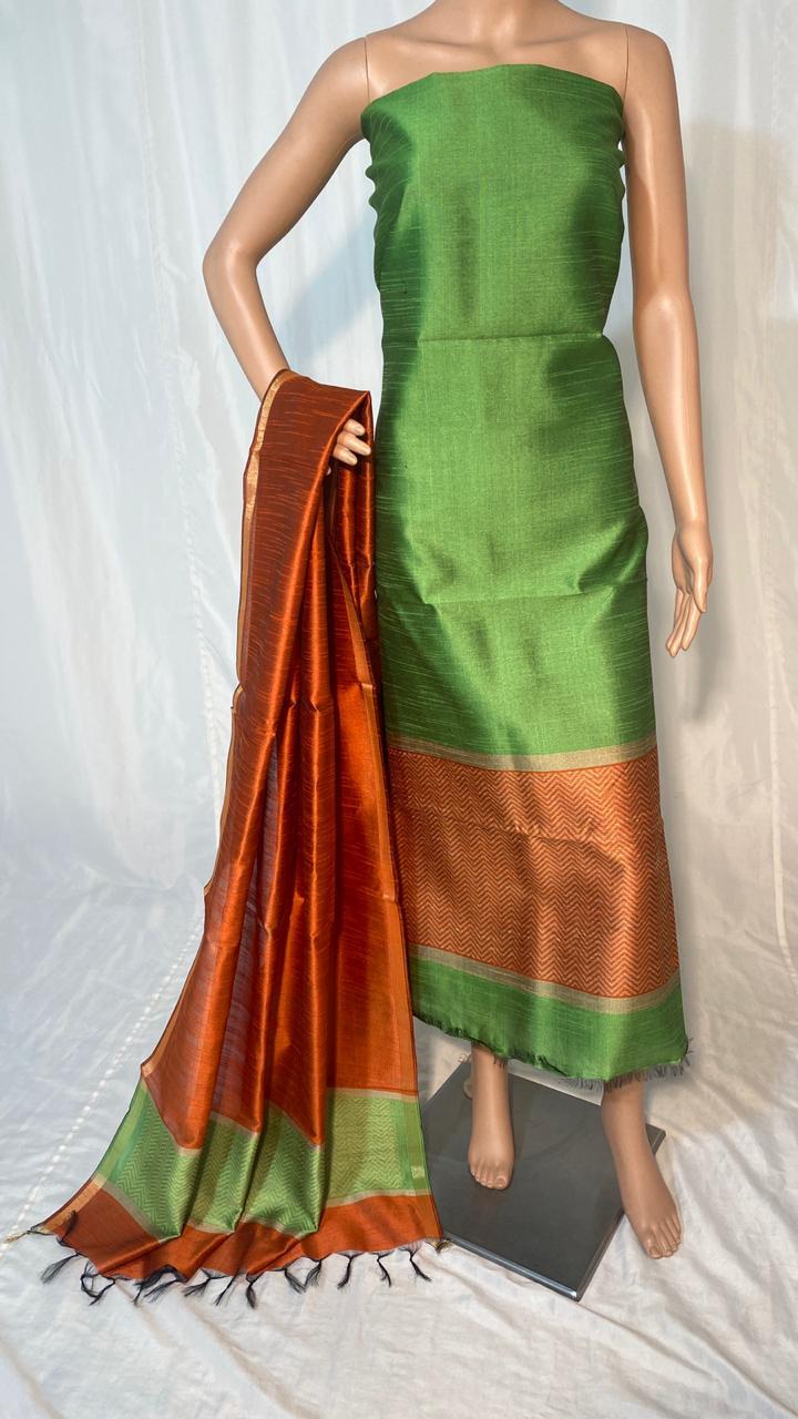 Poly Dupion Raw Silk Kurti - 2.5 Mtrs Dupatta Set, Traditional Indian Ethnic Wear For All Seasons