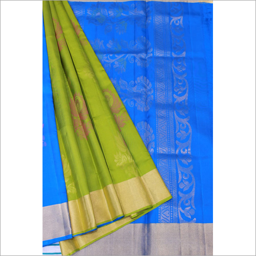 कैज़ुअल ग्रीन ब्लू आंशिक रूप से पुट्टा सॉफ्ट सिल्क