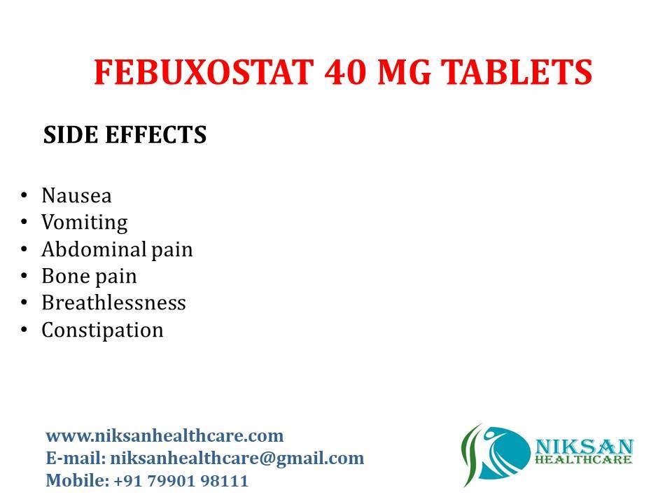 Febuxostat 40 Mg Tablets General Medicines