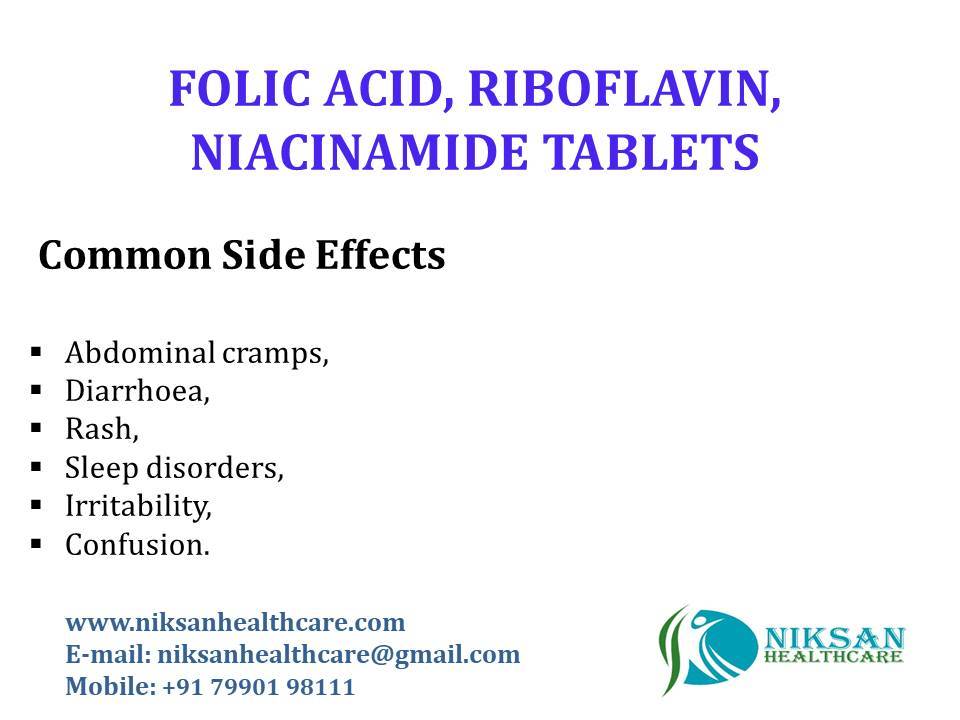 Folic Acid, Riboflavin, Niacinamide Tablets General Medicines