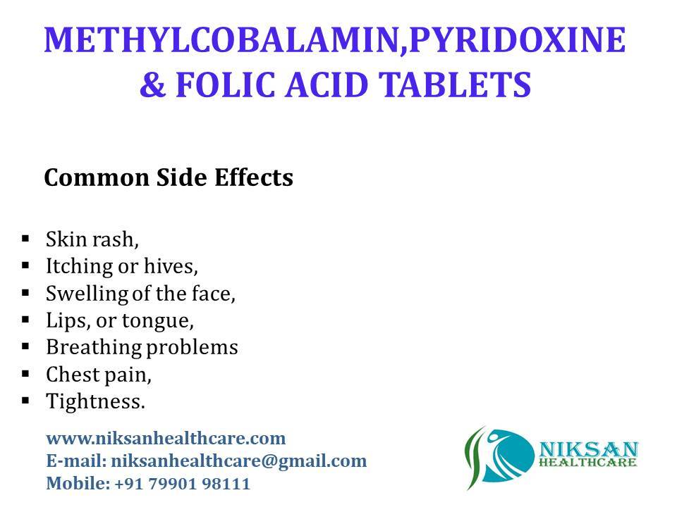 Methylcobalamin, Pyridoxine & Folic Acid Tablets General Medicines