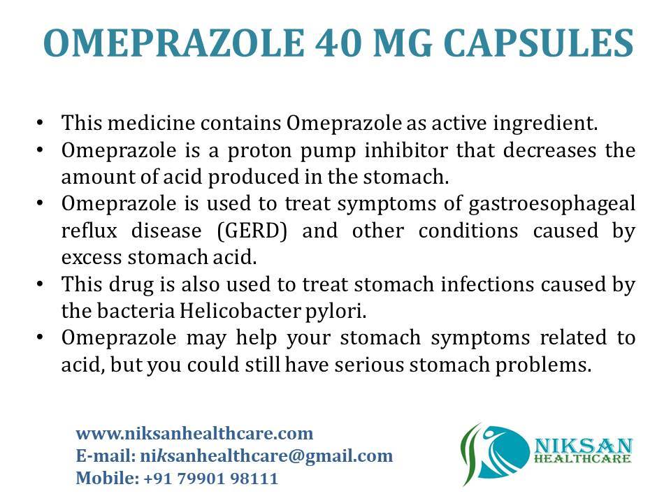 Omeprazole 40 Mg Capsules General Medicines