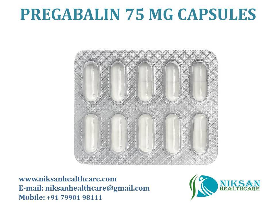 Pregabalin 75 Mg Capsules - Pain Relief For Fibromyalgia, Nerve Damage, Twice Daily Use With Milk Or Water, Store In Cool Dry Place, Suitable For Adults And Aged Persons