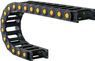 Drag Chain - Plastic Material, Cnc Machined, Black Color | Durable Round Design For Optimal Cable Protection
