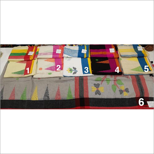 Available In Different Color Ladies Linen Jamdani Handloom Saree