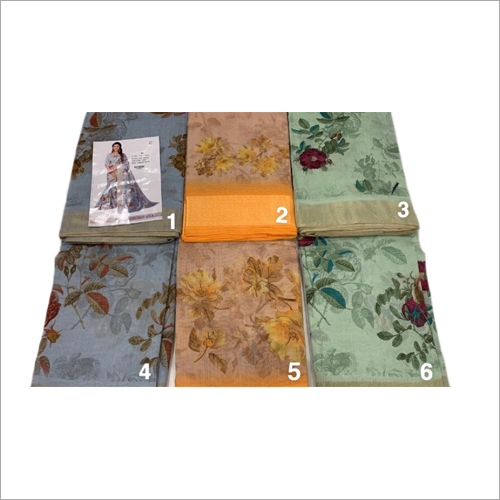 Ladies Fancy Jute Silk Printed Saree - Silk Material, Casual Style, Printed Pattern | Suitable for Spring, Summer, Rainy, and Winter Seasons