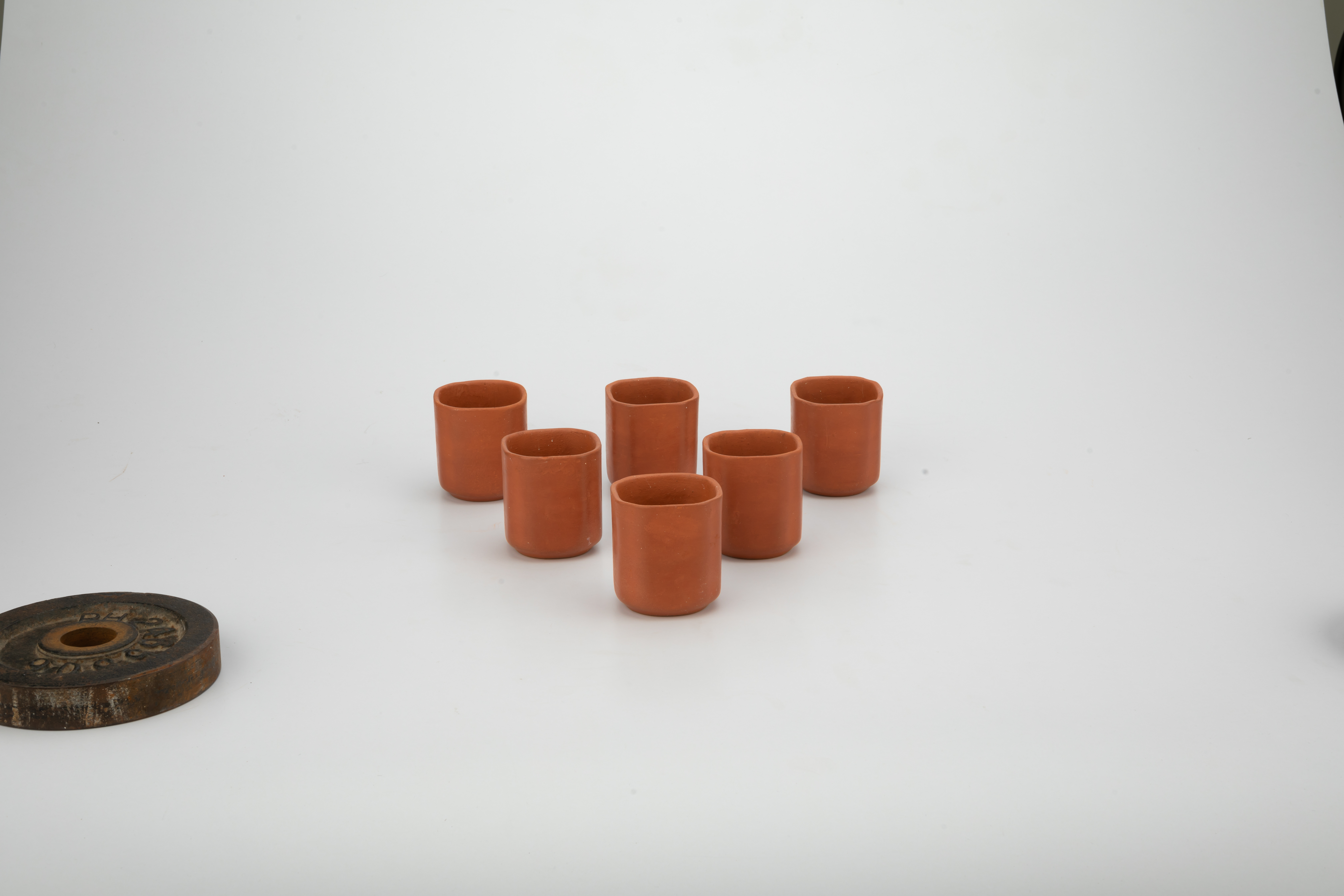 Reddish Brown Earthan Clayt Square Cup Set (170 Ml)