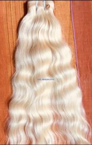 Blonde Virgin Human Hair - 12-32 Inch Length, Remy Indian Hair Type | Waterproof, Fluffy, Long-Time Usage for Stunning Looks