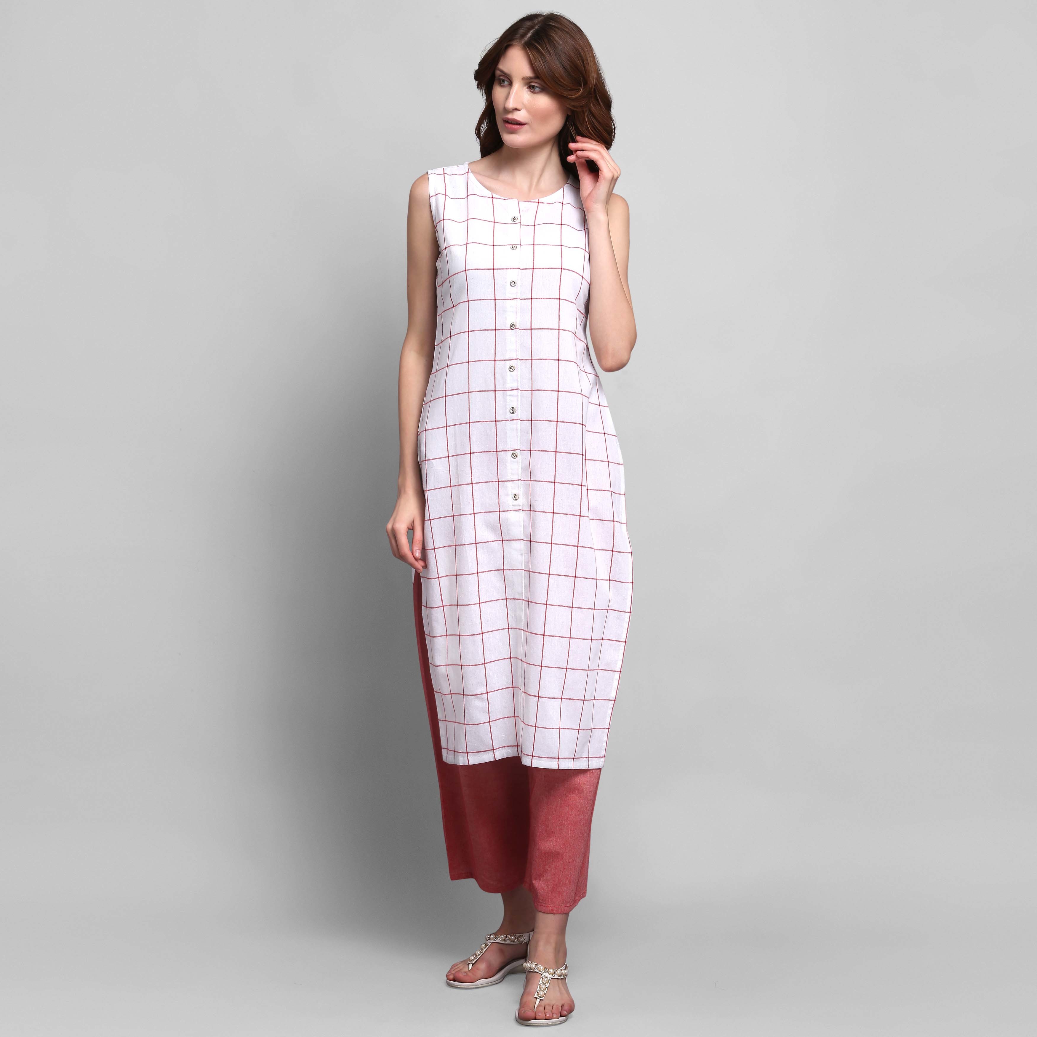 Women Cotton Kurta With Plazzo Bust Size: 34.0-44.0 Inch (In)