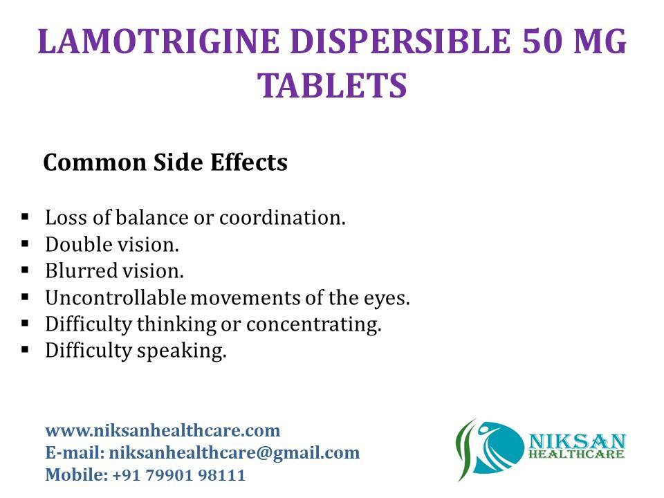 Lamotrigine Dispersible 50 Mg Tablets