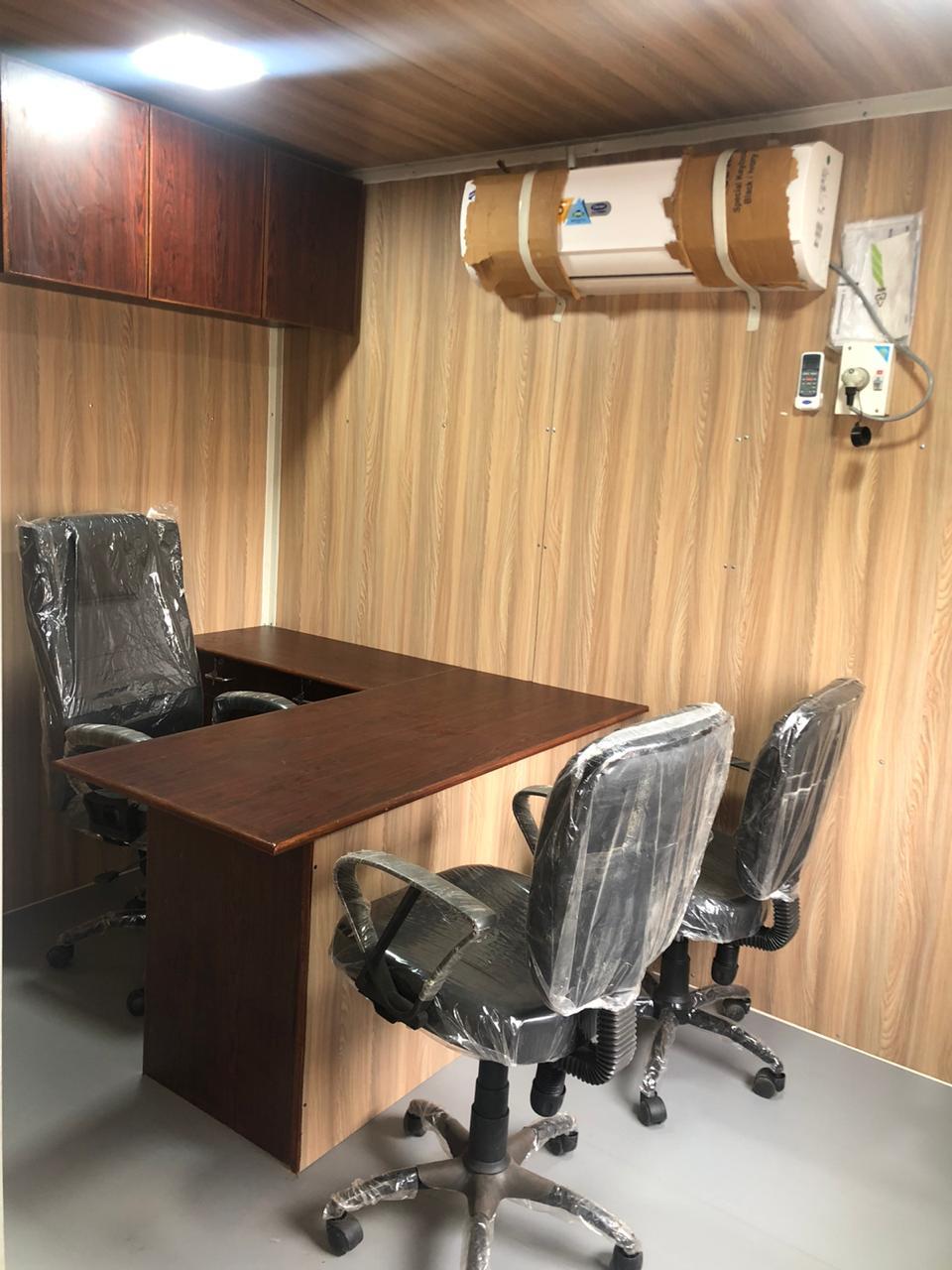 Portable Cabin - Color: Ral 9002 And Blue