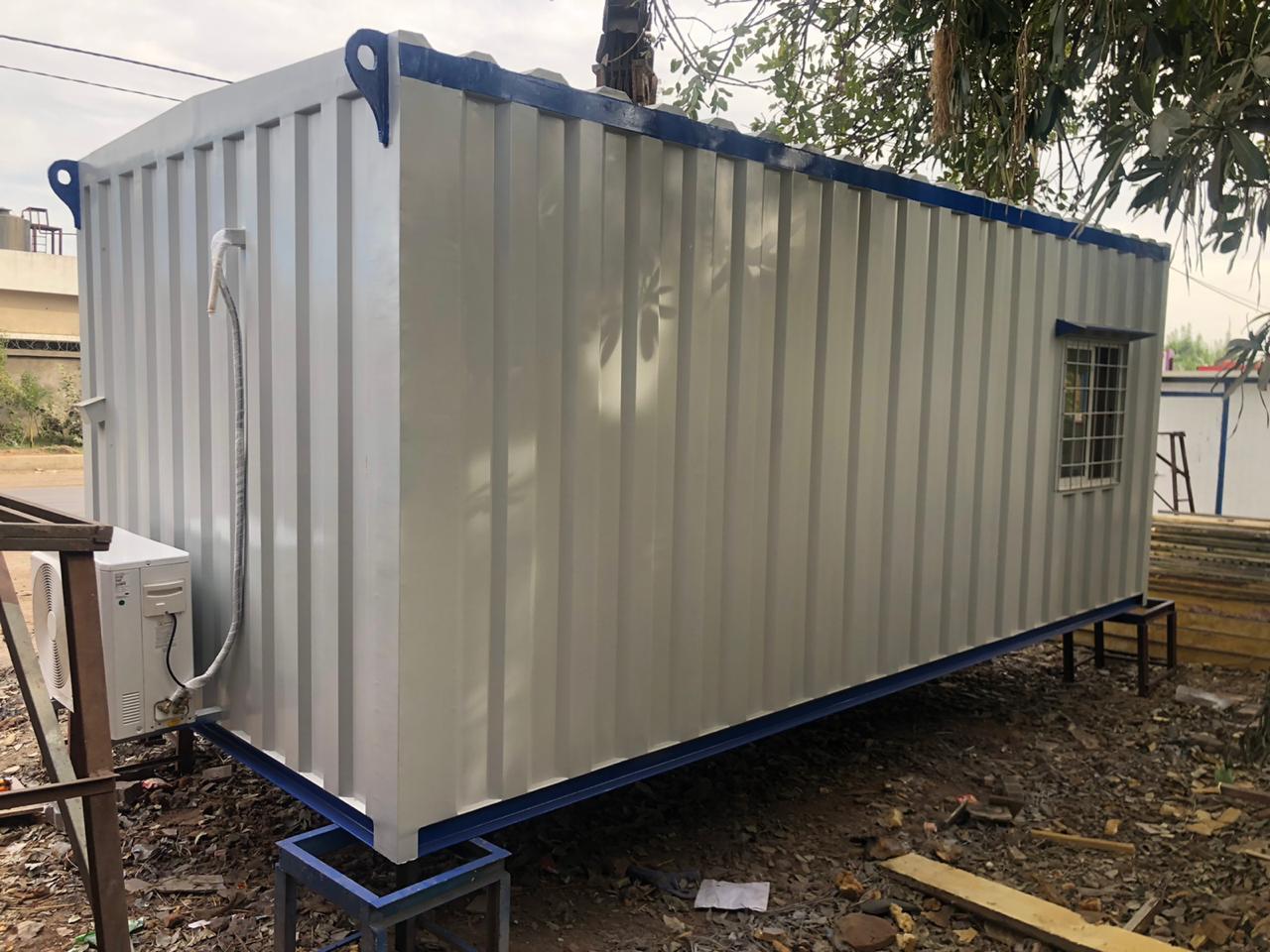 Portable Cabin - Color: Ral 9002 And Blue