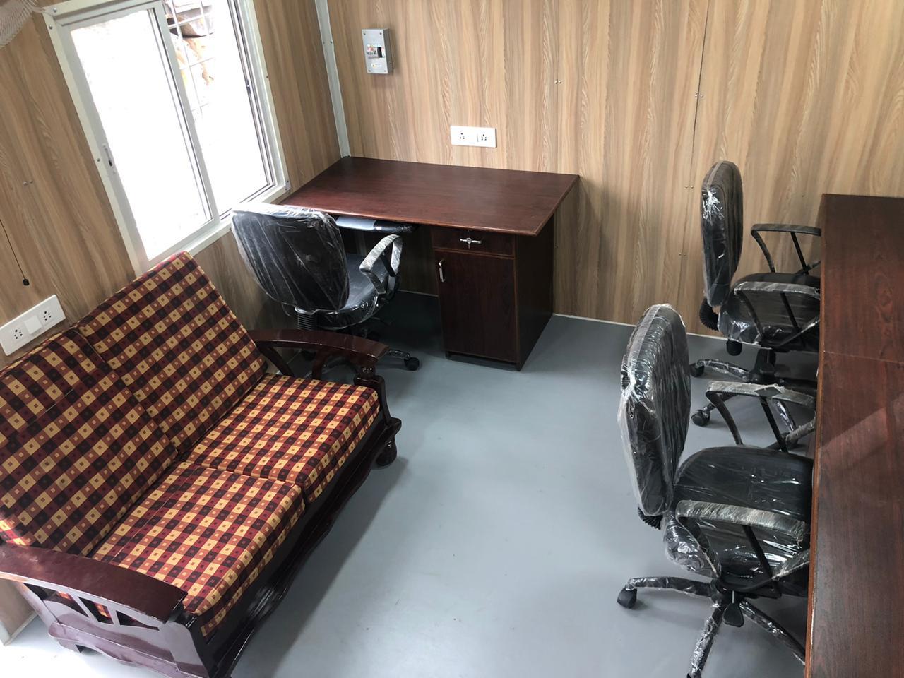 Portable Cabin - Color: Ral 9002 And Blue