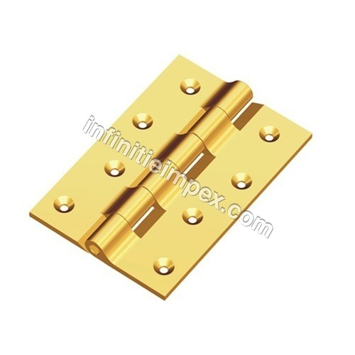 Brass Railway Hinges - 75x50 mm, Gold Polished Finish | Durable Brass Material, 100g Weight, Designed for Railway Carriage Doors & Cabinets