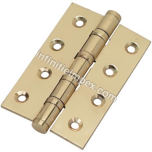 Brass Bearing Hinges - 75x50 mm , Polished Brass | Sleeve Bearing Design for Smooth Operation in Doors, Cabinets, and Boxes, RoHS Compliant