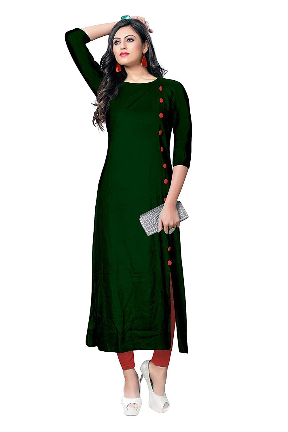 Women Cotton Solid Kurta Bust Size: 34.0-44.0 Inch (In)