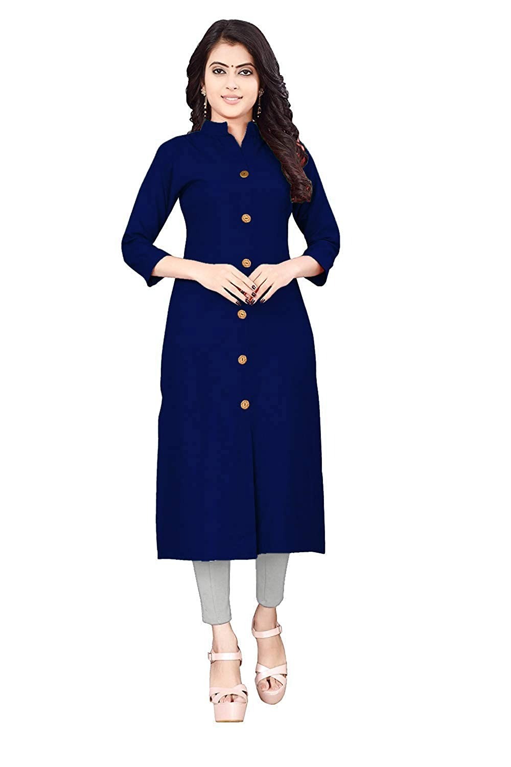 Women Cotton Solid Kurta Bust Size: 34.0-44.0 Inch (In)