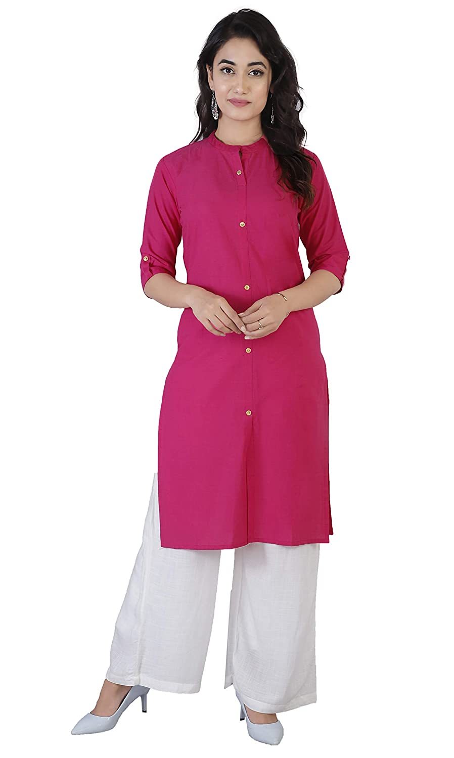 Women Cotton Solid Kurta Bust Size: 34.0-44.0 Inch (In)