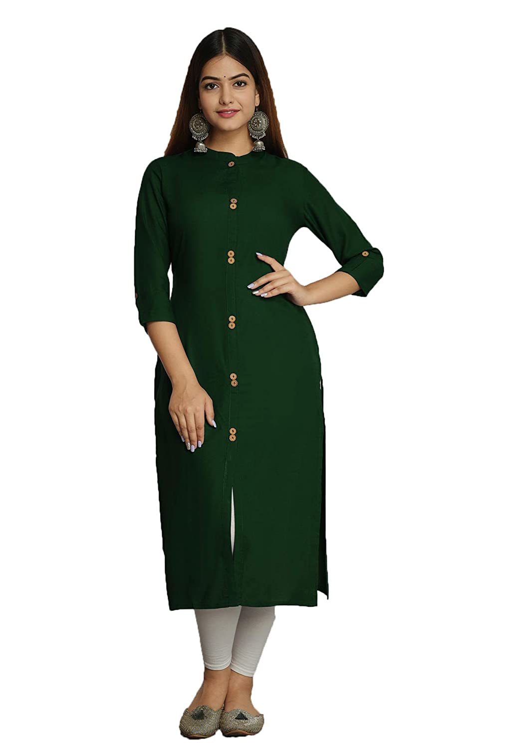Women Cotton Solid Kurta Bust Size: 34.0-44.0 Inch (In)