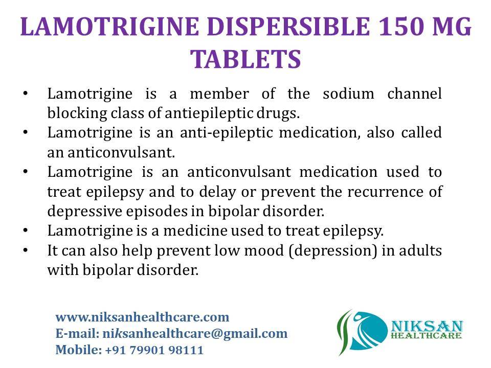 Lamotrigine Dispersible 150 Mg Tablets