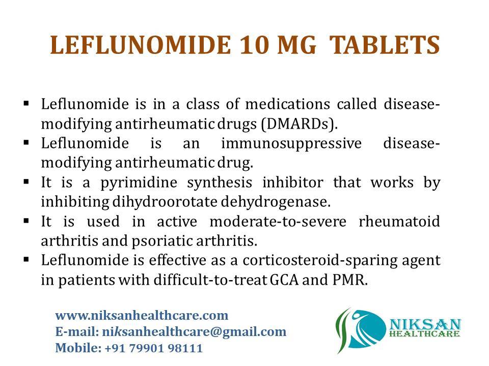 Leflunomide 10 Mg Tablets General Medicines