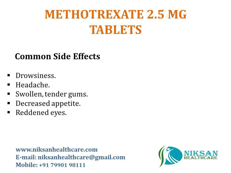 Methotrexate 2.5 Mg Tablets General Medicines