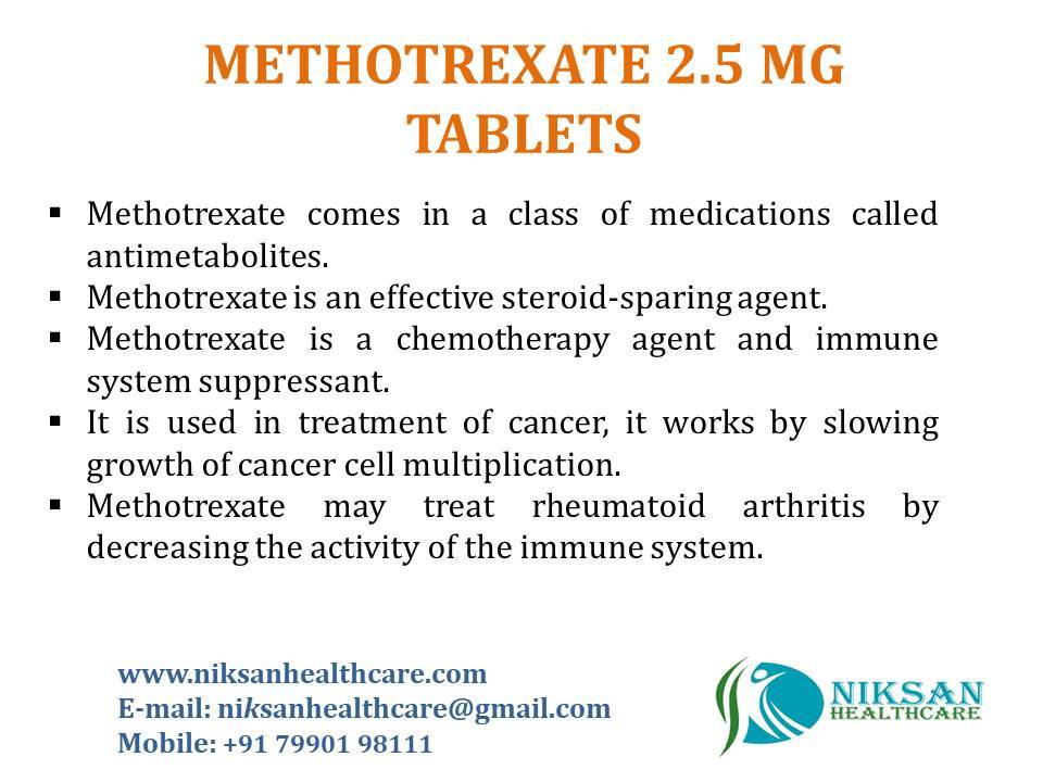 Methotrexate 2.5 Mg Tablets General Medicines