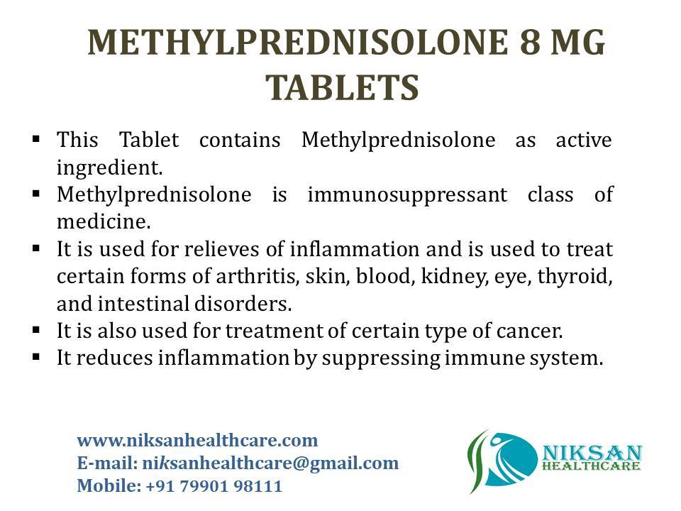 Methylprednisolone 8 Mg Tablets General Medicines