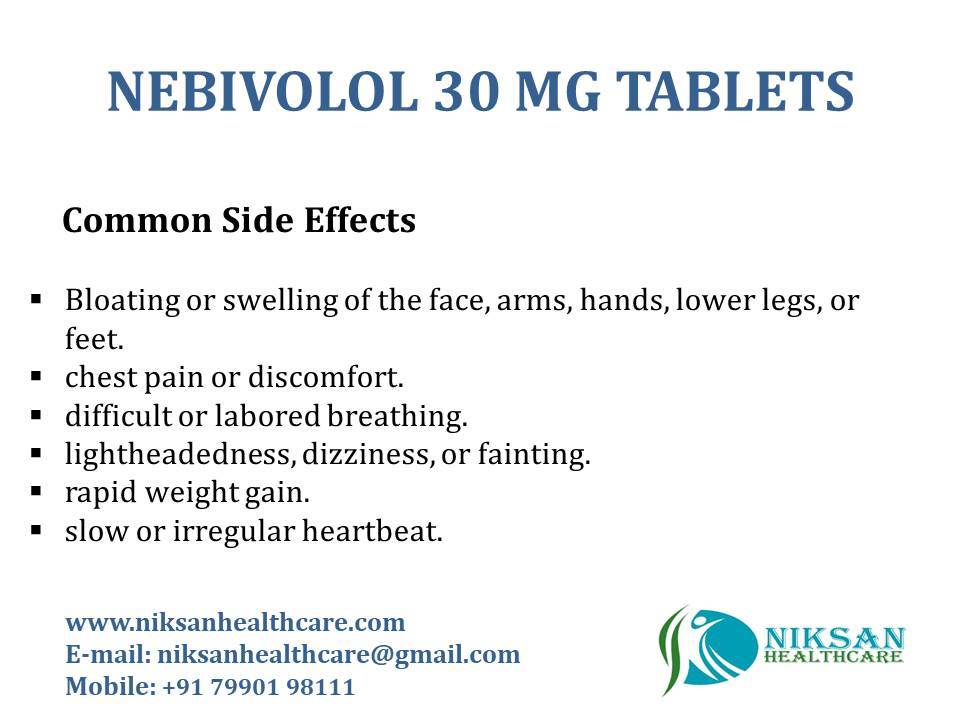 Nebivolol 30 Mg Tablets General Medicines