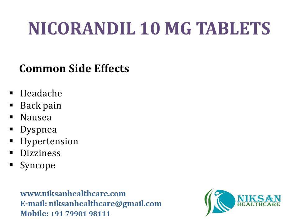 Nicorandil 10 Mg Tablets General Medicines