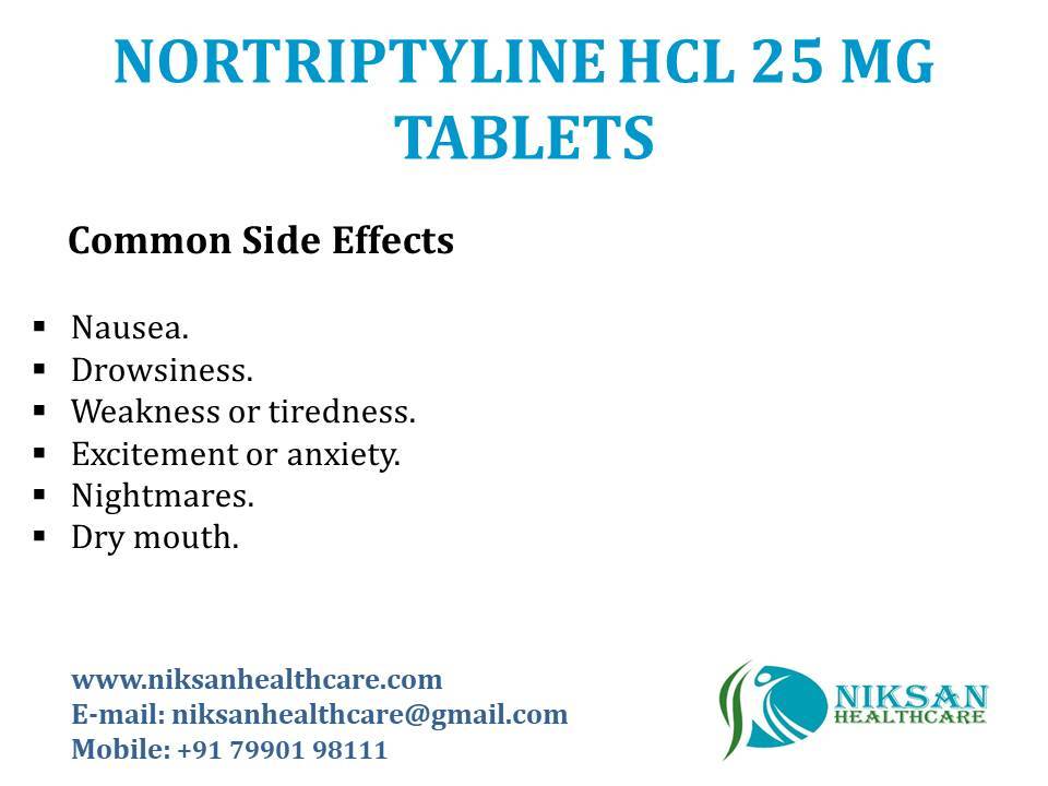 Nortriptyline Hcl 25 Mg Tablets General Medicines