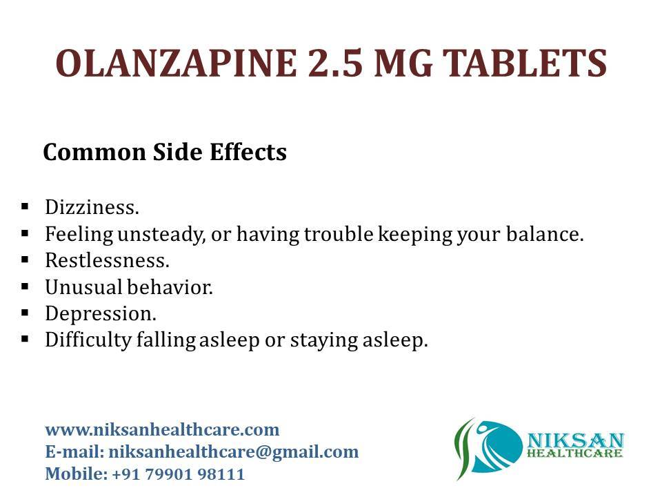 Olanzapine 2.5 Mg Tablets