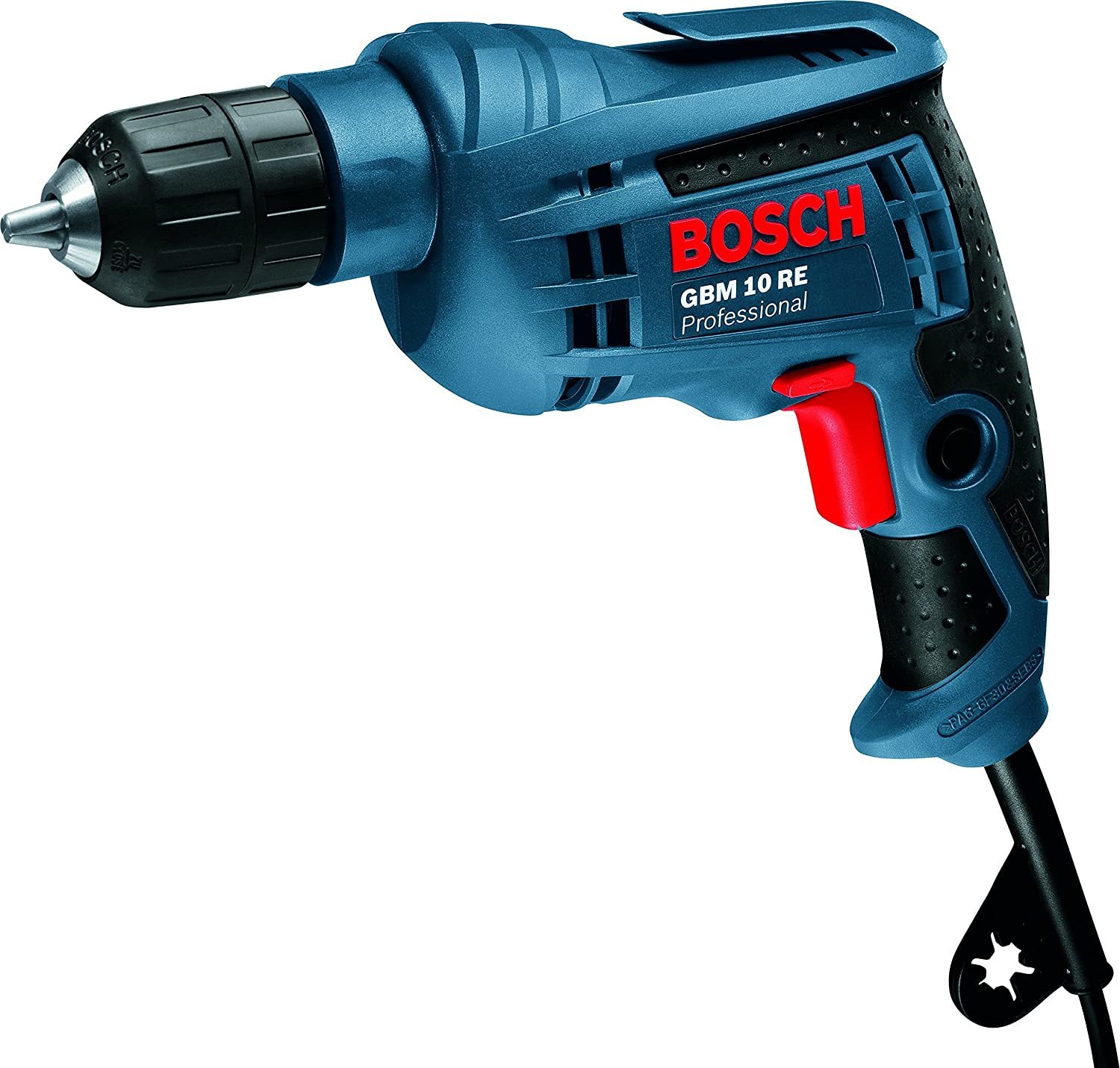 Bosch Gbm-10 Re Rotary Drill Machine - Hard Plastic, Medium Size, Blue And Black | 600w Power Input, Electronic Control, Metal Keyless Chuck, Precision Drilling Up To 10mm In Steel