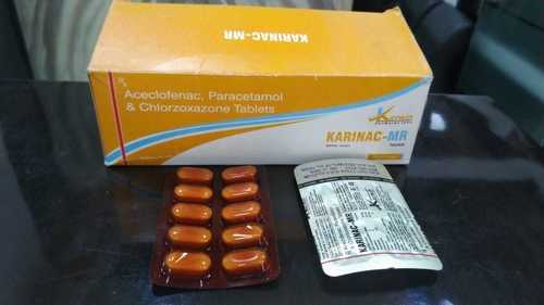 केर्विन फॉर्मूलेशन एक्सेक्लोफेनाक 100mg+पेरासिटामोल 325mg (Karinac-mr) कमरे के तापमान पर स्टोर करें (10-30a C)