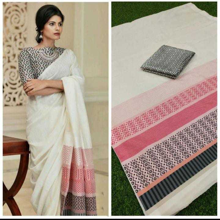 Linen Saree - Gorgeous Printed Multi-color Design | Perfect For Daily Wear In All Seasons