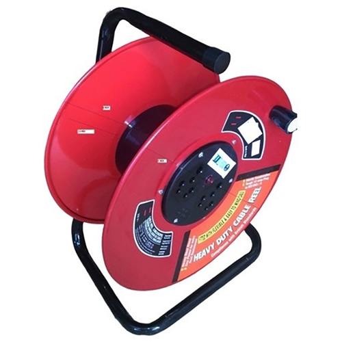 Brilliant Extension Cable Reel - 16Amp, 3 Pin 2 Socket, Red Jacket, Robust Design for Outdoor Use, ELCB Safety Features, 25m Length