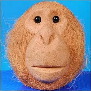 Coconut Shell Monkey Statue - Solid Brown Design | Long Lasting Decorative Piece