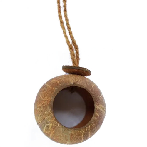 Brown Coconut Shell Bird Feeder