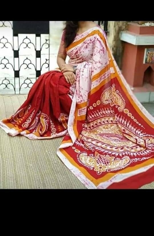 Cotton Silk Screen Print Saree