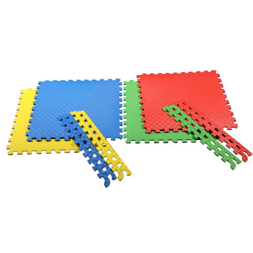 Quick Drying Eva Interlocking Mat Multi Color Set Of 4 Pc Size 24x24 Inch