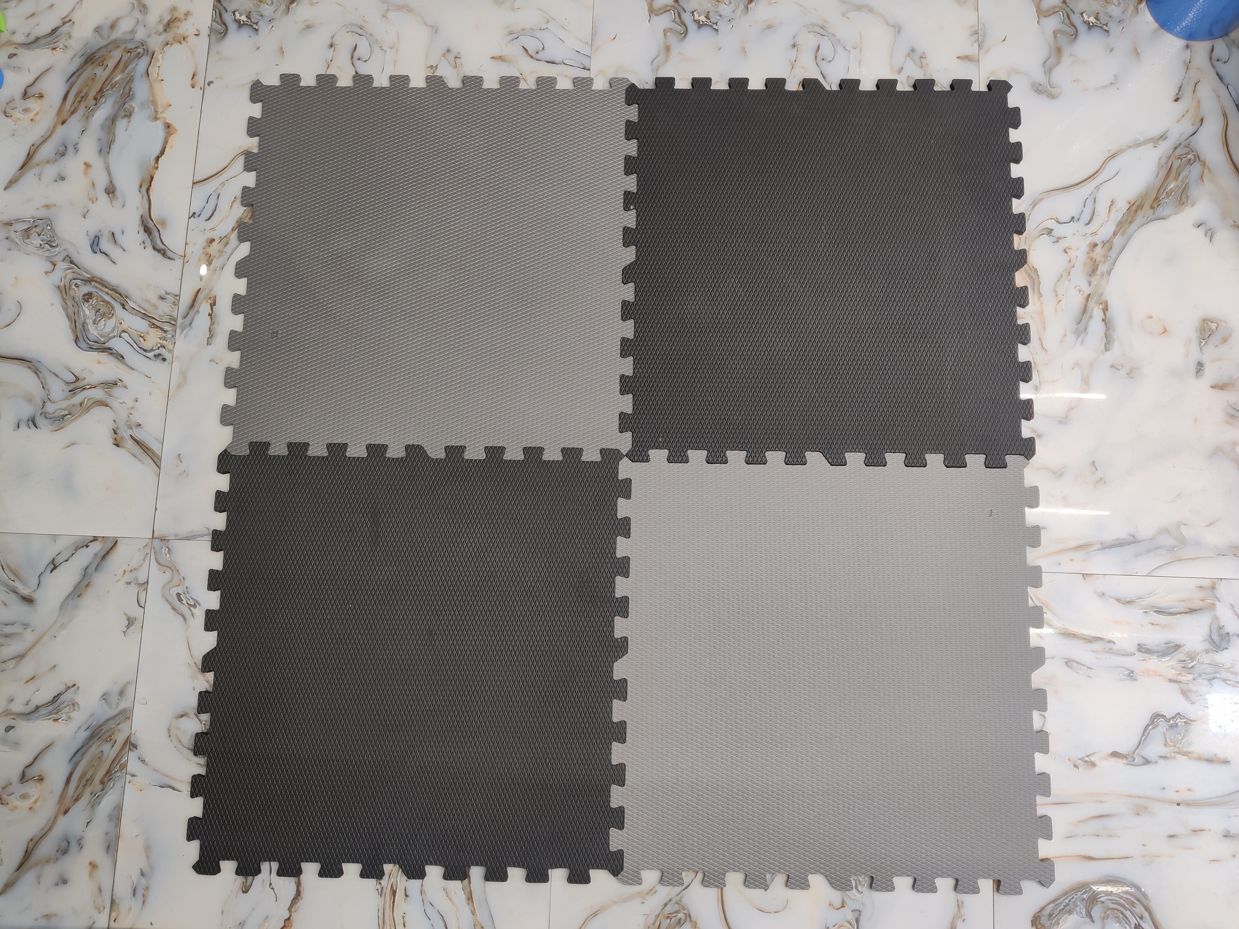 Eva Interlocking Mat Multi Color Set Of 4 Pcs - 24x24 Inch, 10-20 Mm Thickness | Anti-bacteria, Quick Drying, Washable, Stain Resistant, Waterproof